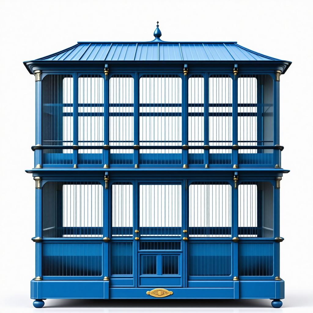 blue two story victorian birdcage