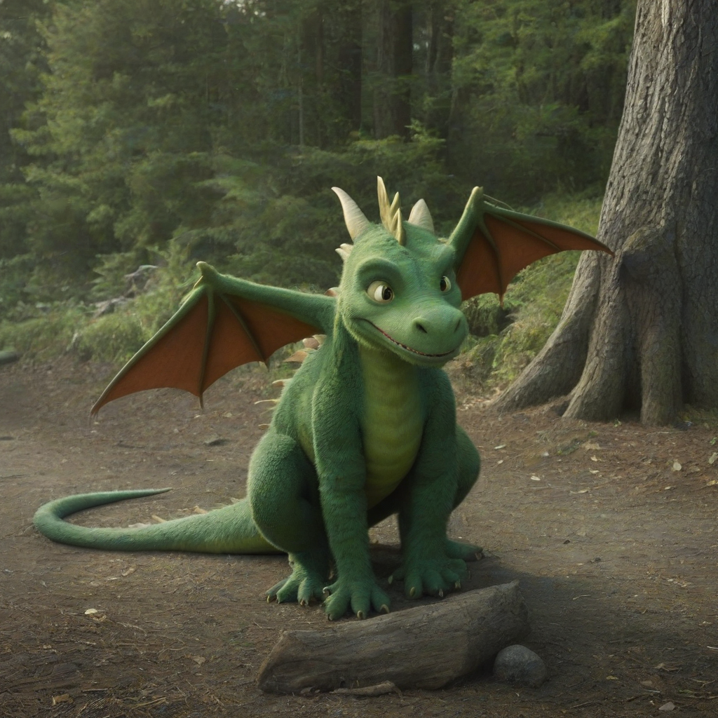 Elliot the dragon from the live action movie Pete's dragon