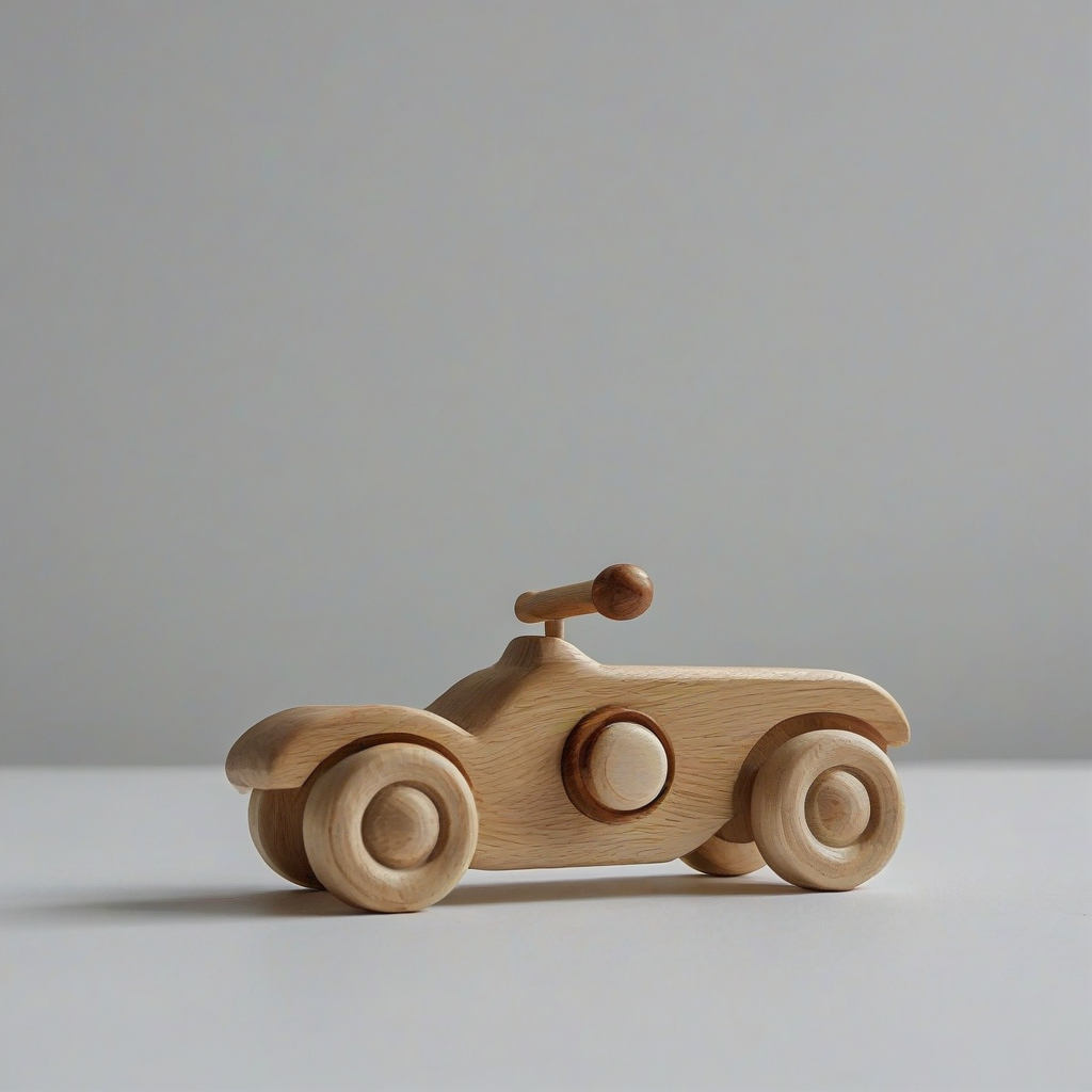 kids toy made of wood, on a plain white background, even lighting