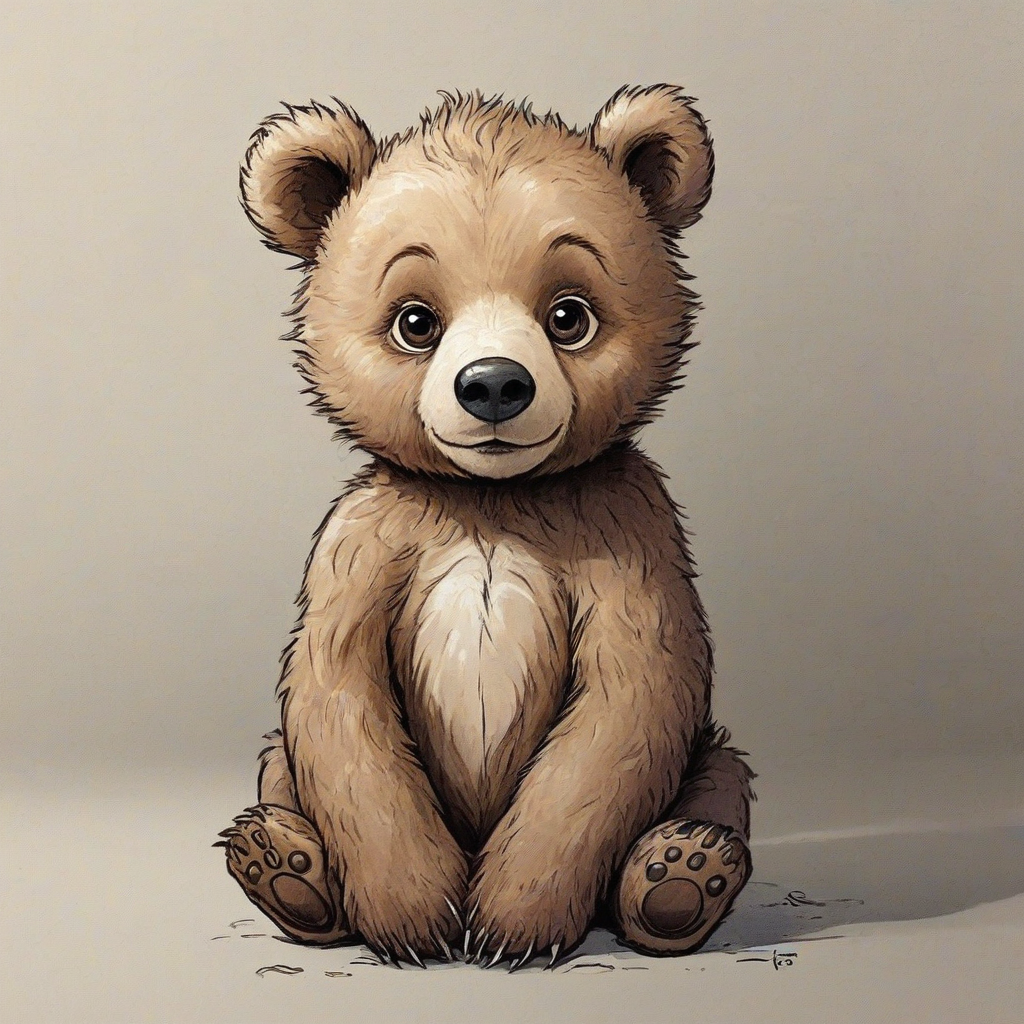 Cartoon style of a baby bear
