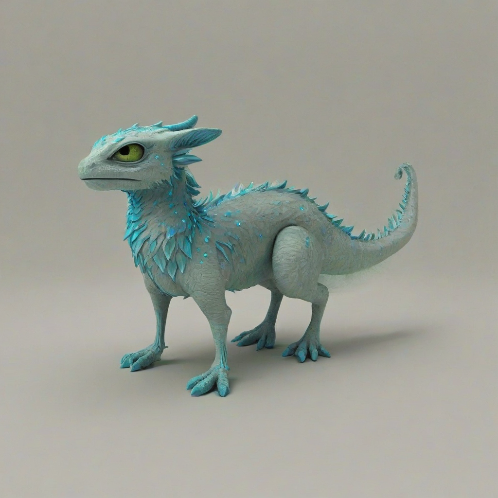 3D cartoon, hand-drawn, magical creature, on a plain white background, even lighting