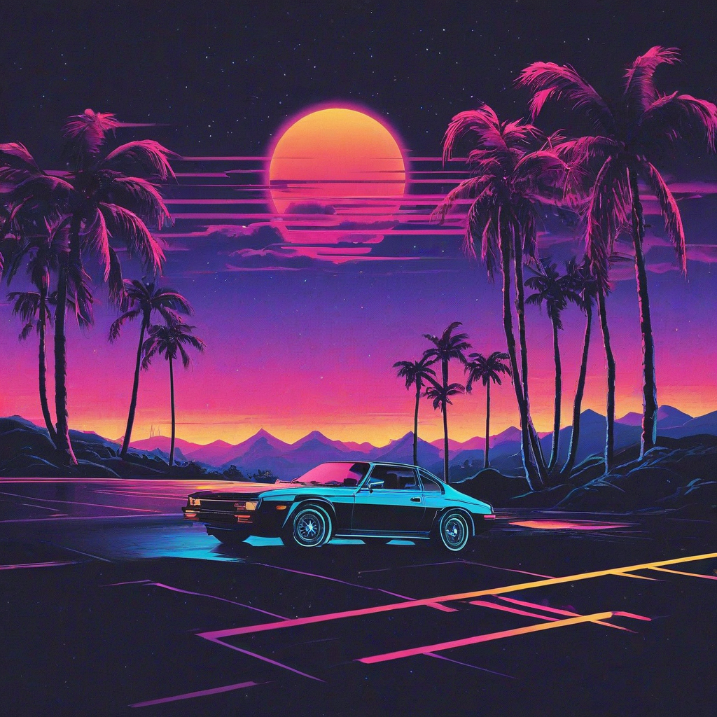 retro wave scene