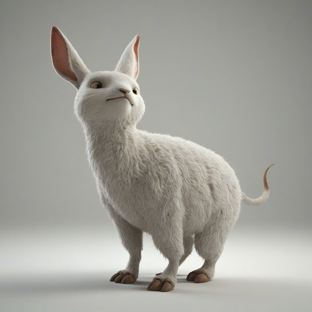 Ghibli style animal, on a plain white background, even lighting 