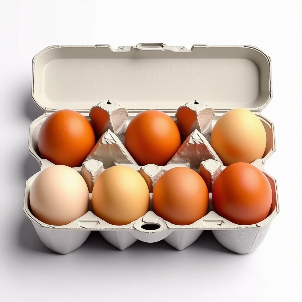 An egg carton with only seven brown eggs in it