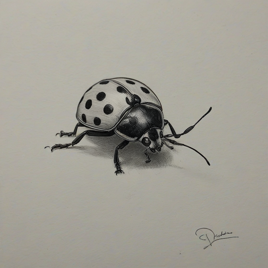 Sketch drawing of a ladybug