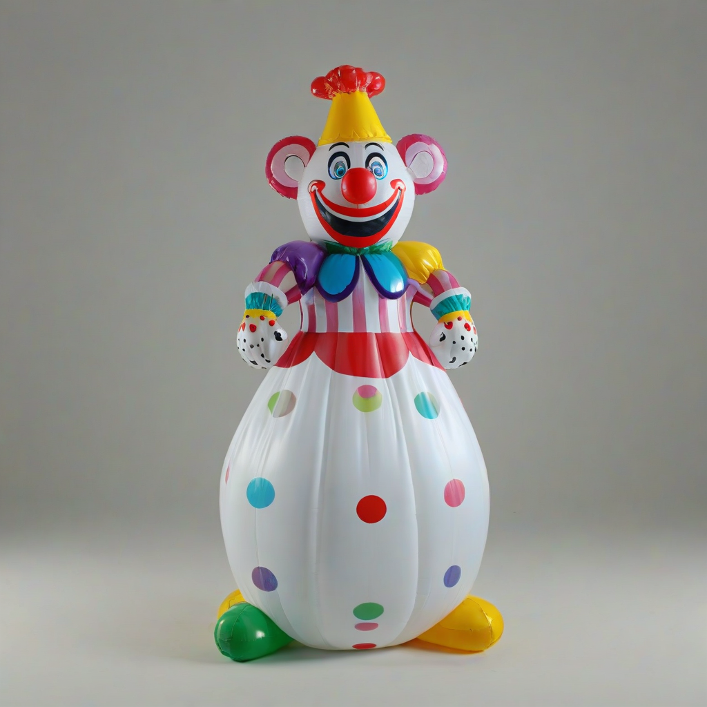 clown  inflatable 3D bop bag, on a plain white background, even lighting