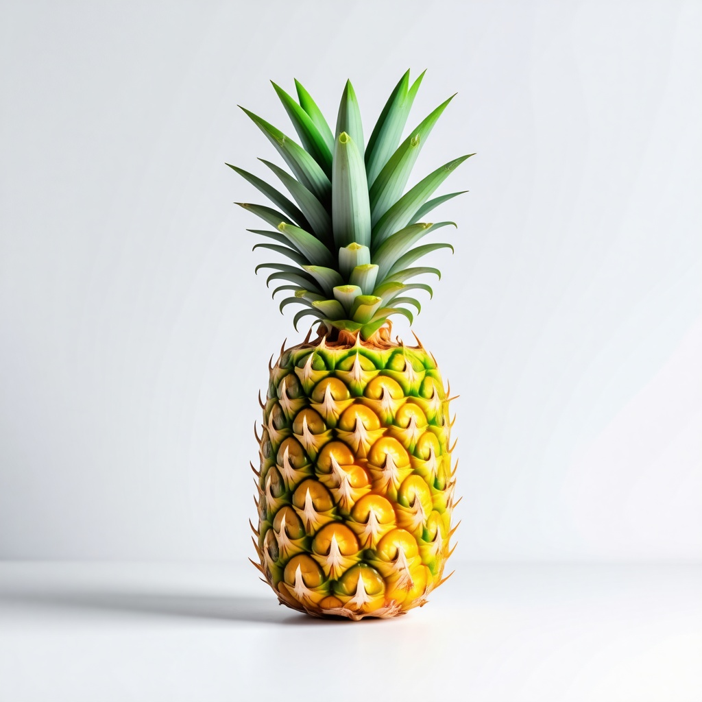 pineapple with neon green tips on the leaves