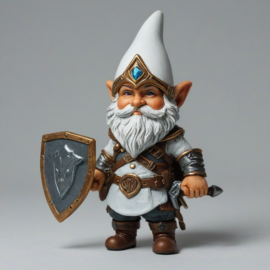 Valkyrie gnome, on a plain white background, even lighting