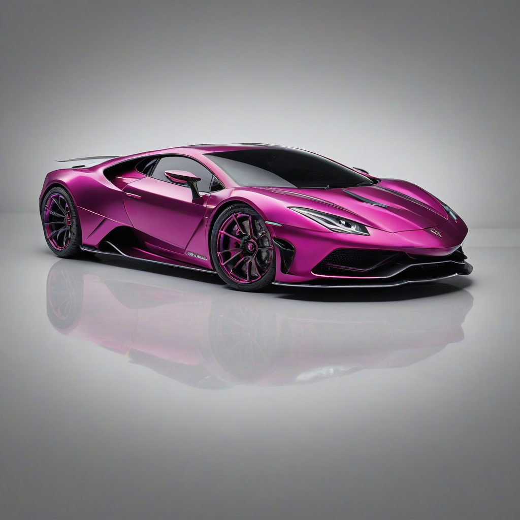 Magenta concept art of a vehicle, full-body view, on a plain white background, on a plain white background, even lighting 