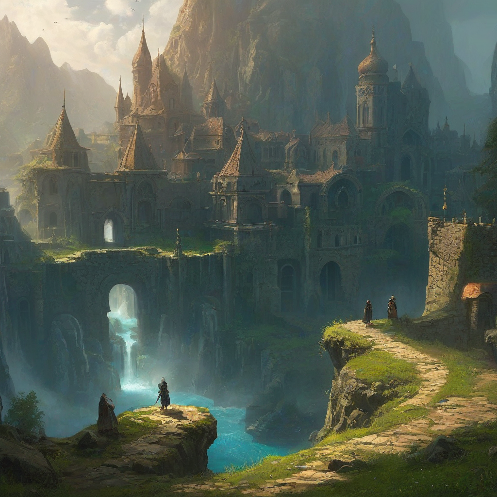 Marc Simonetti style fantasy scene