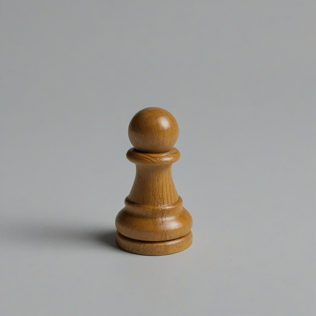 simple pawn game piece, on a plain white background, even lighting
