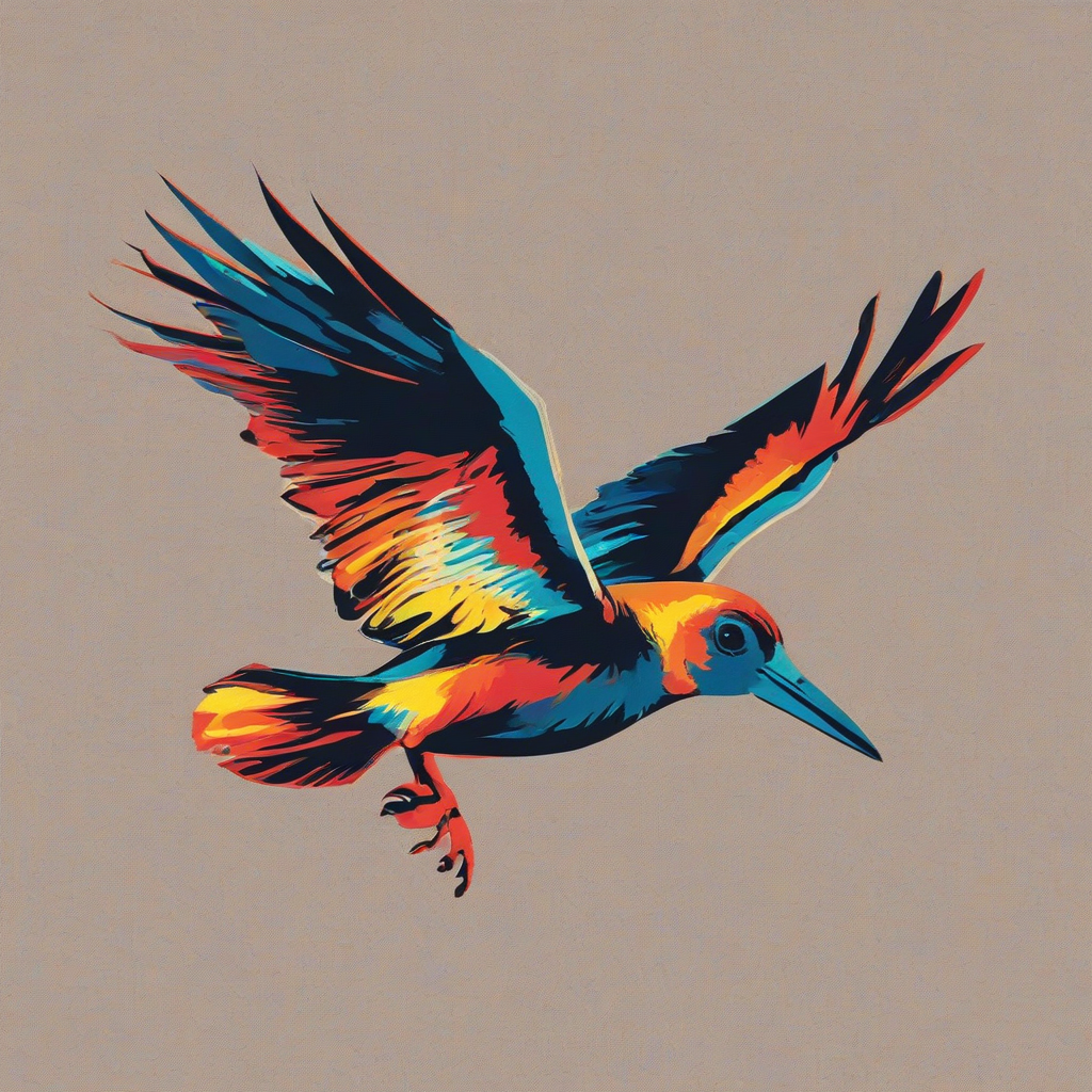 pop art style of a flying bird