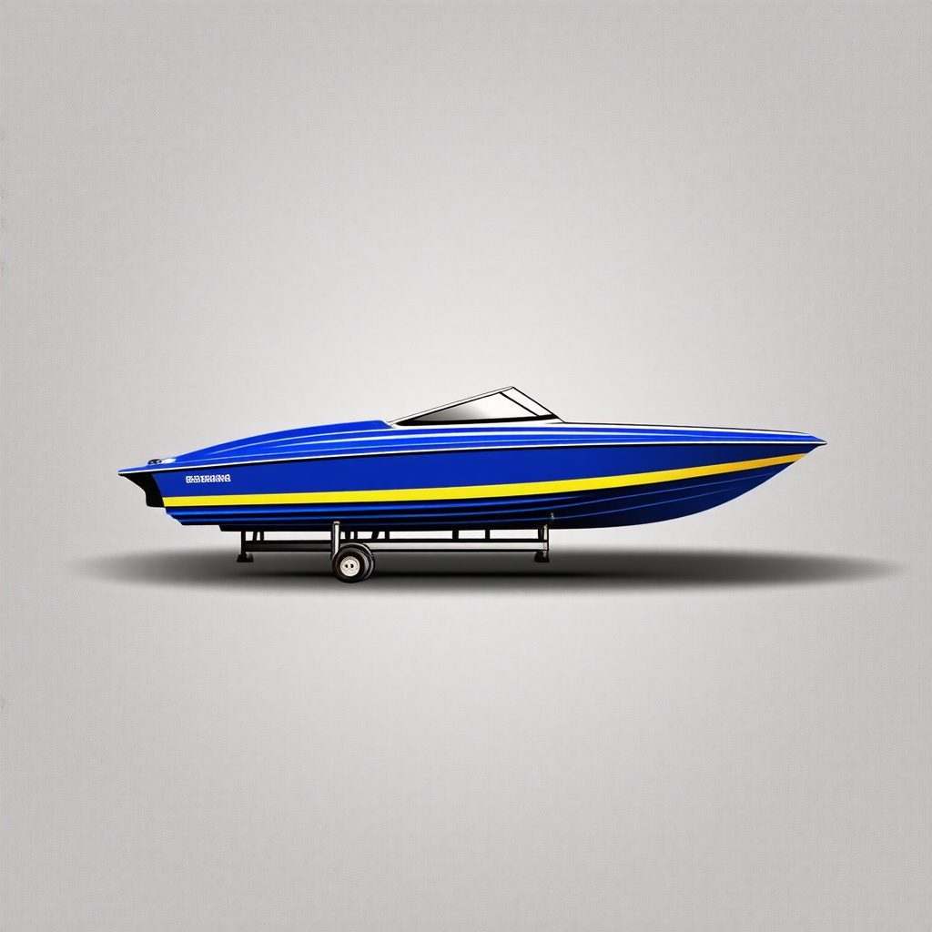 blue and yellow speed boat
