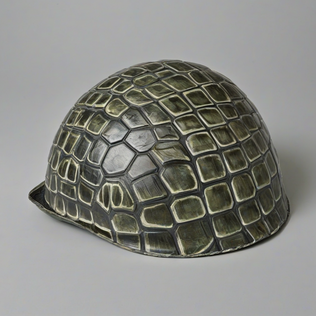 construction hard hat, looks like a turtle shell, on a plain white background, even lighting