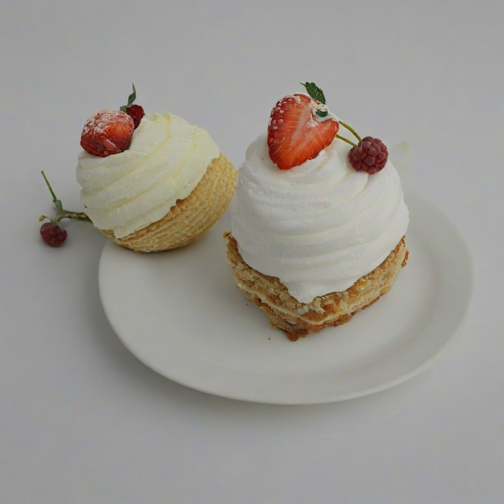 beautiful, delicious dessert, on a plain white background, even lighting