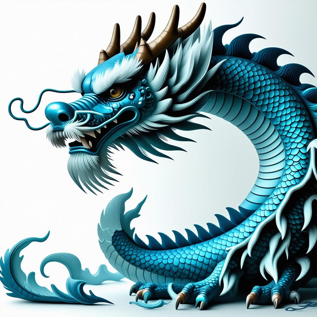 Light blue dragon with fur