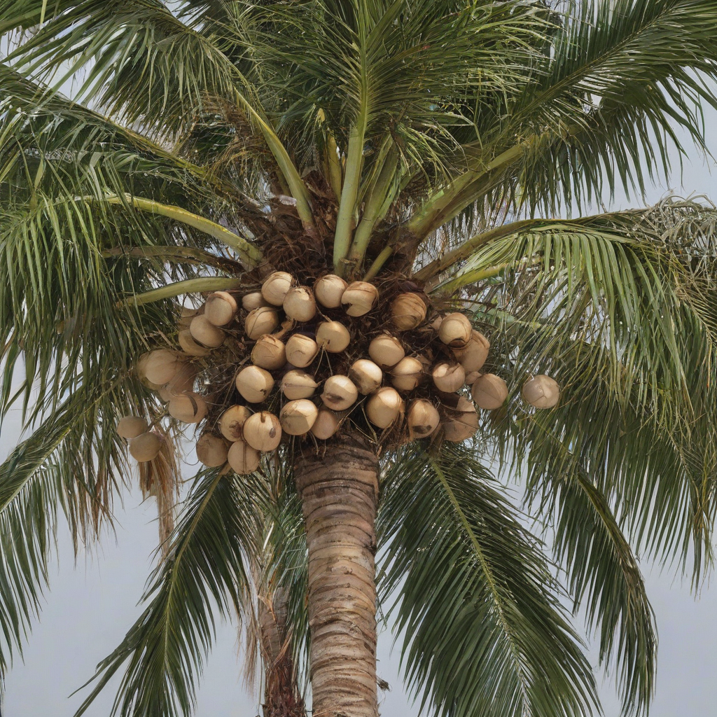 Palm tree with coconuts on it