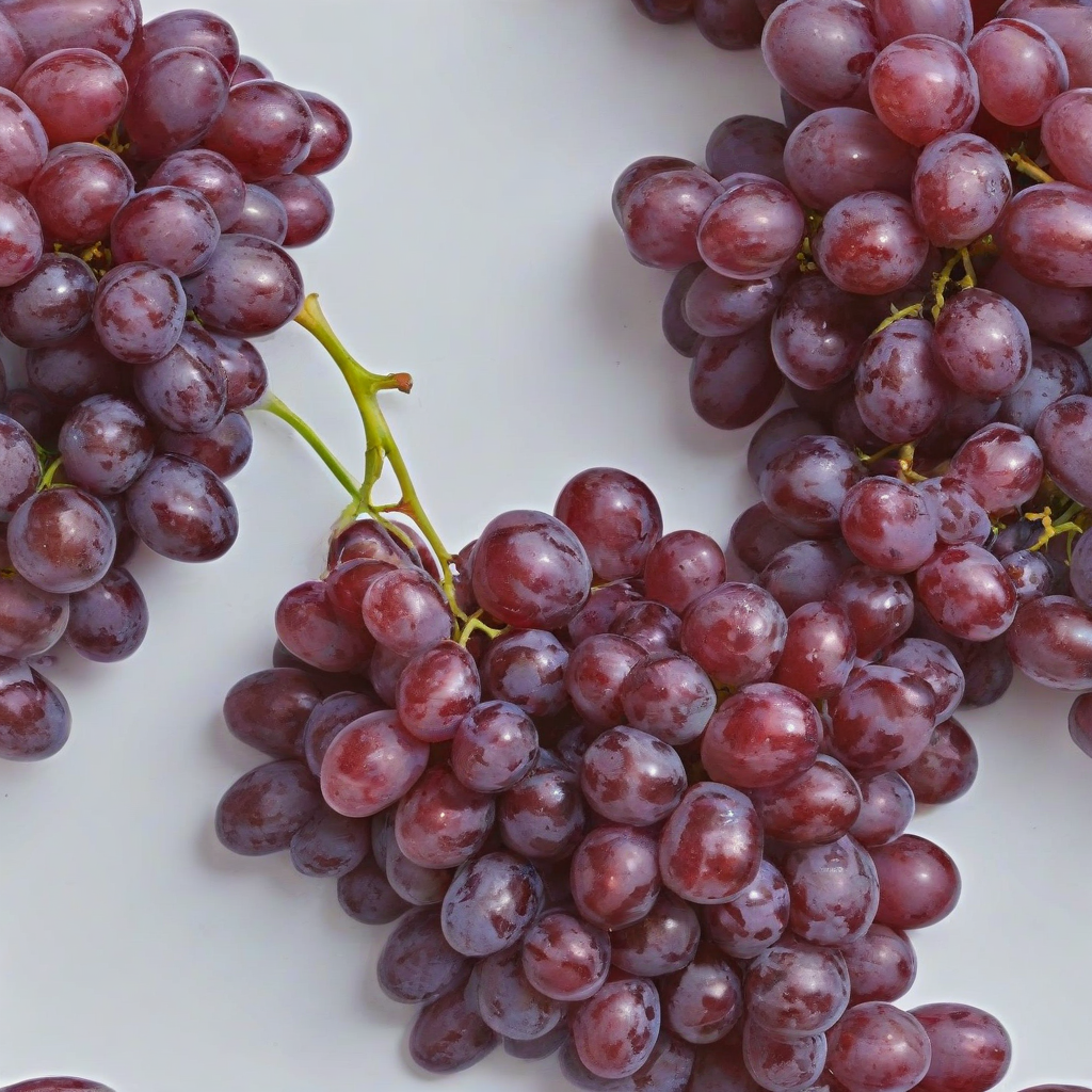 bunch of red grapes, on a plain white background, even lighting