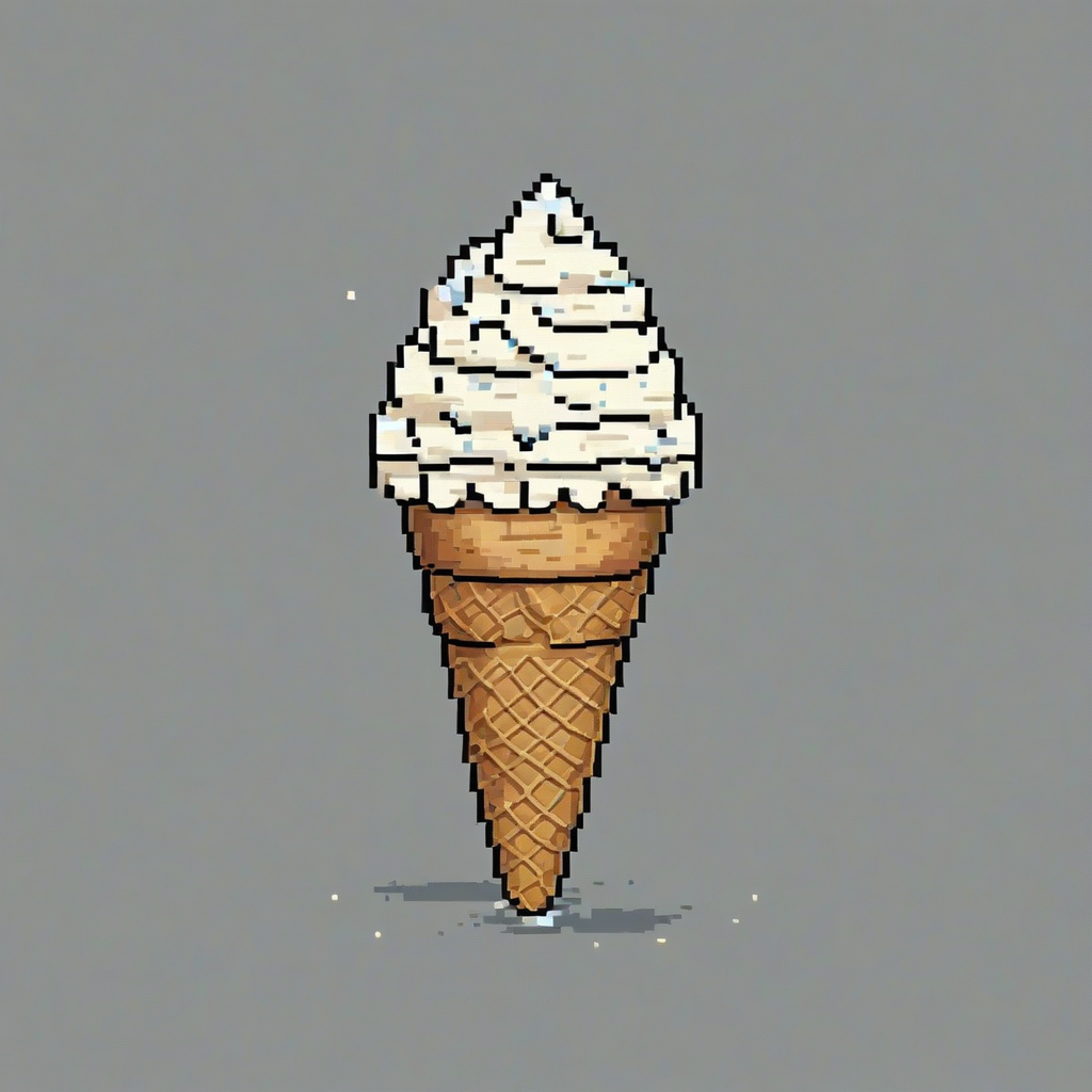 Pixel art of vanilla ice cream