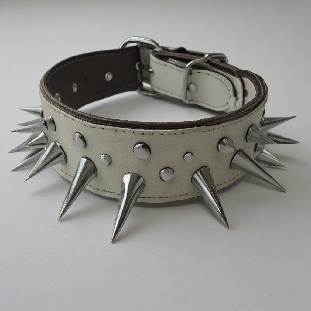 cartoon spike collar, on a plain white background, even lighting
