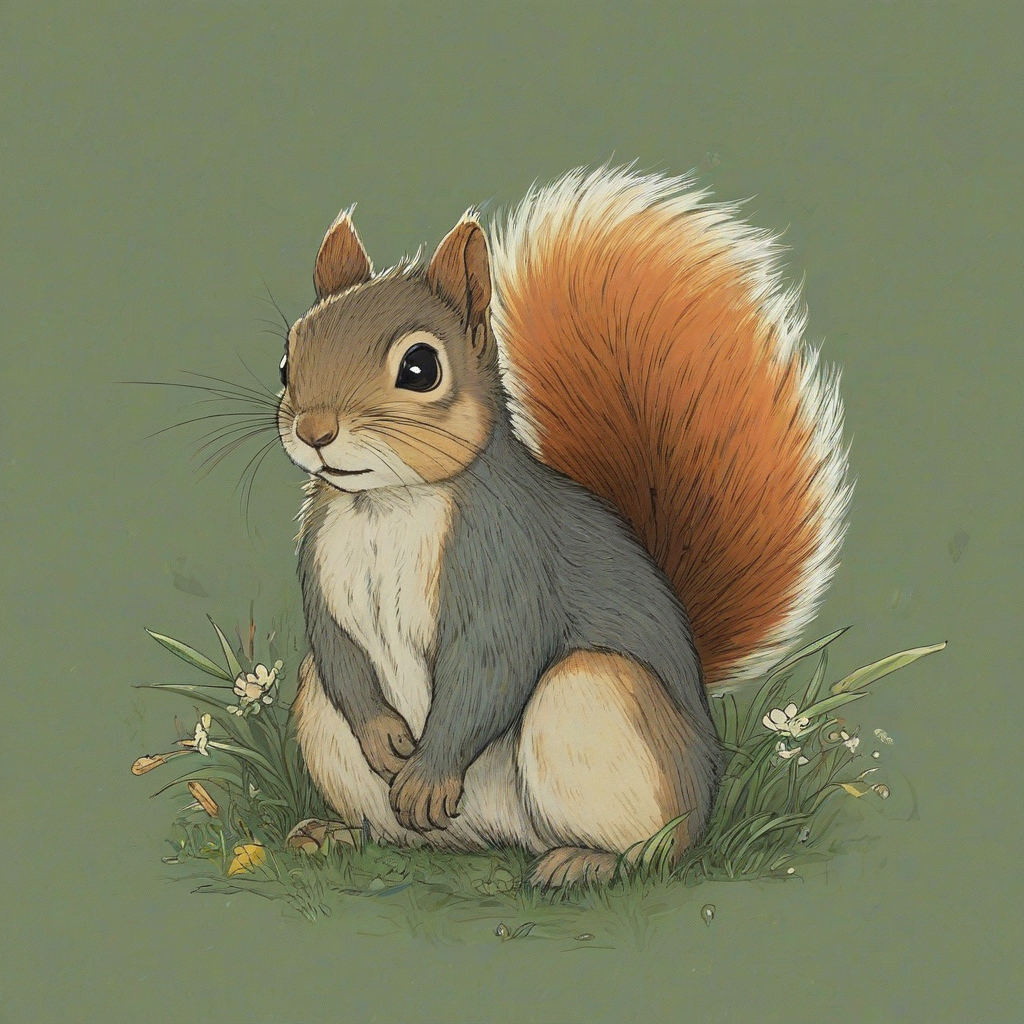 Ghibli style of a squirrel