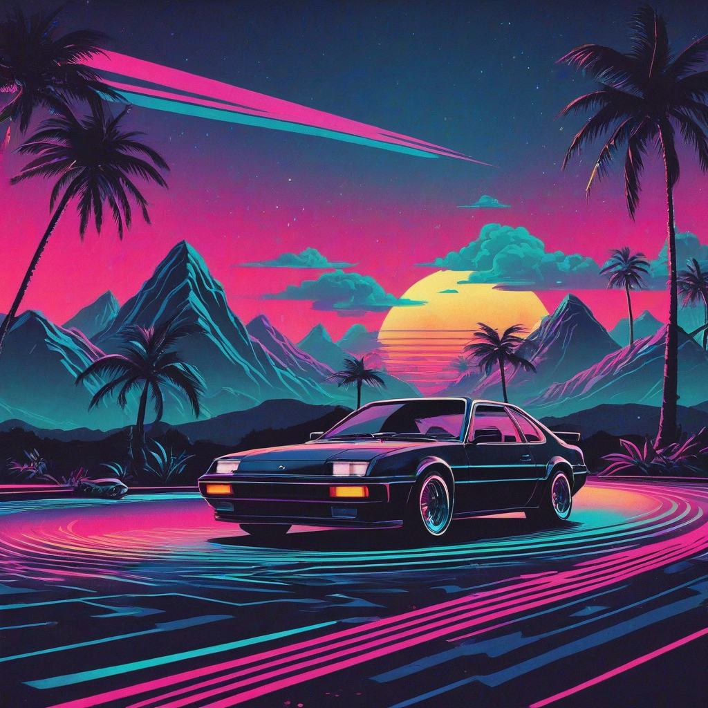 retro wave scene
