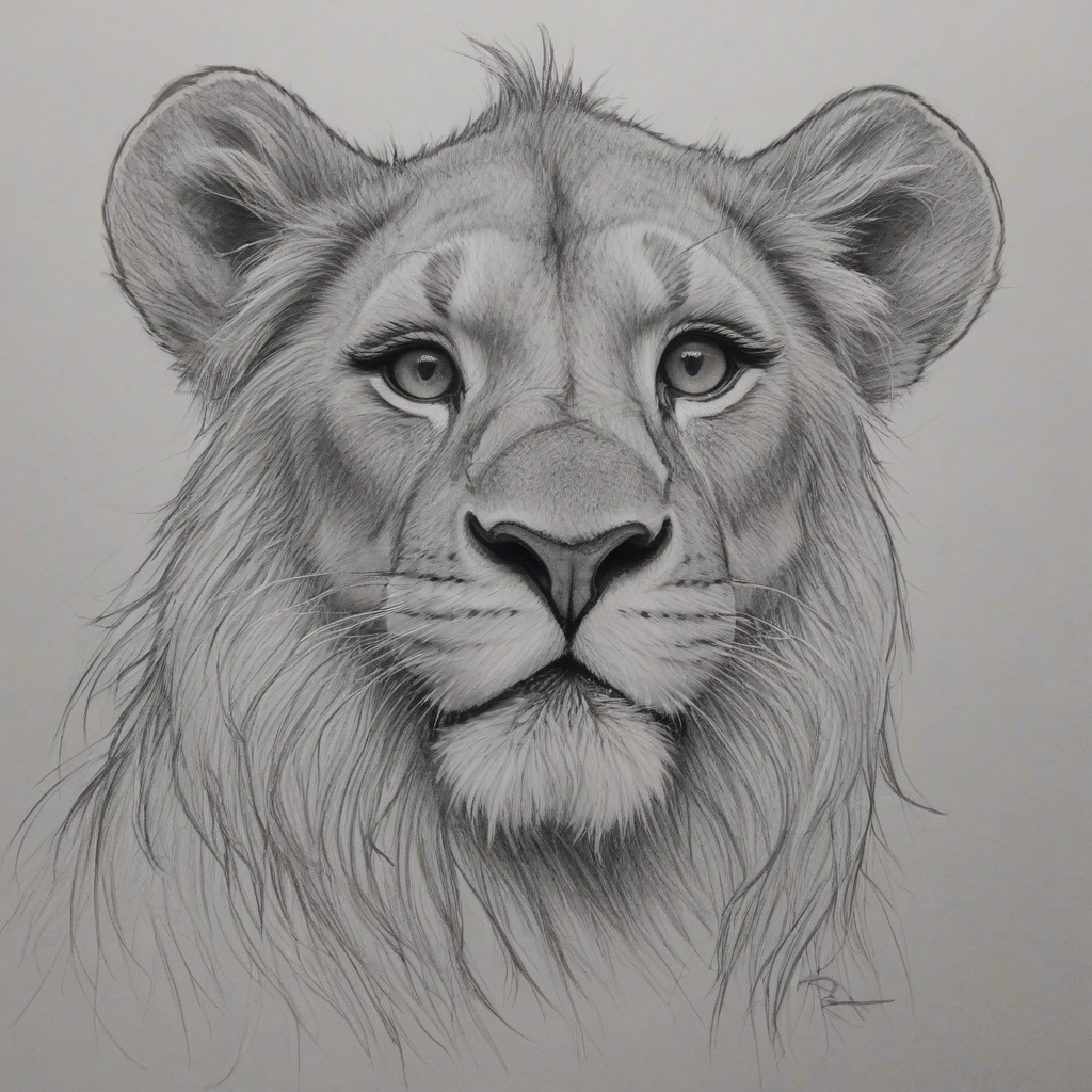 Sketch drawing of Simba