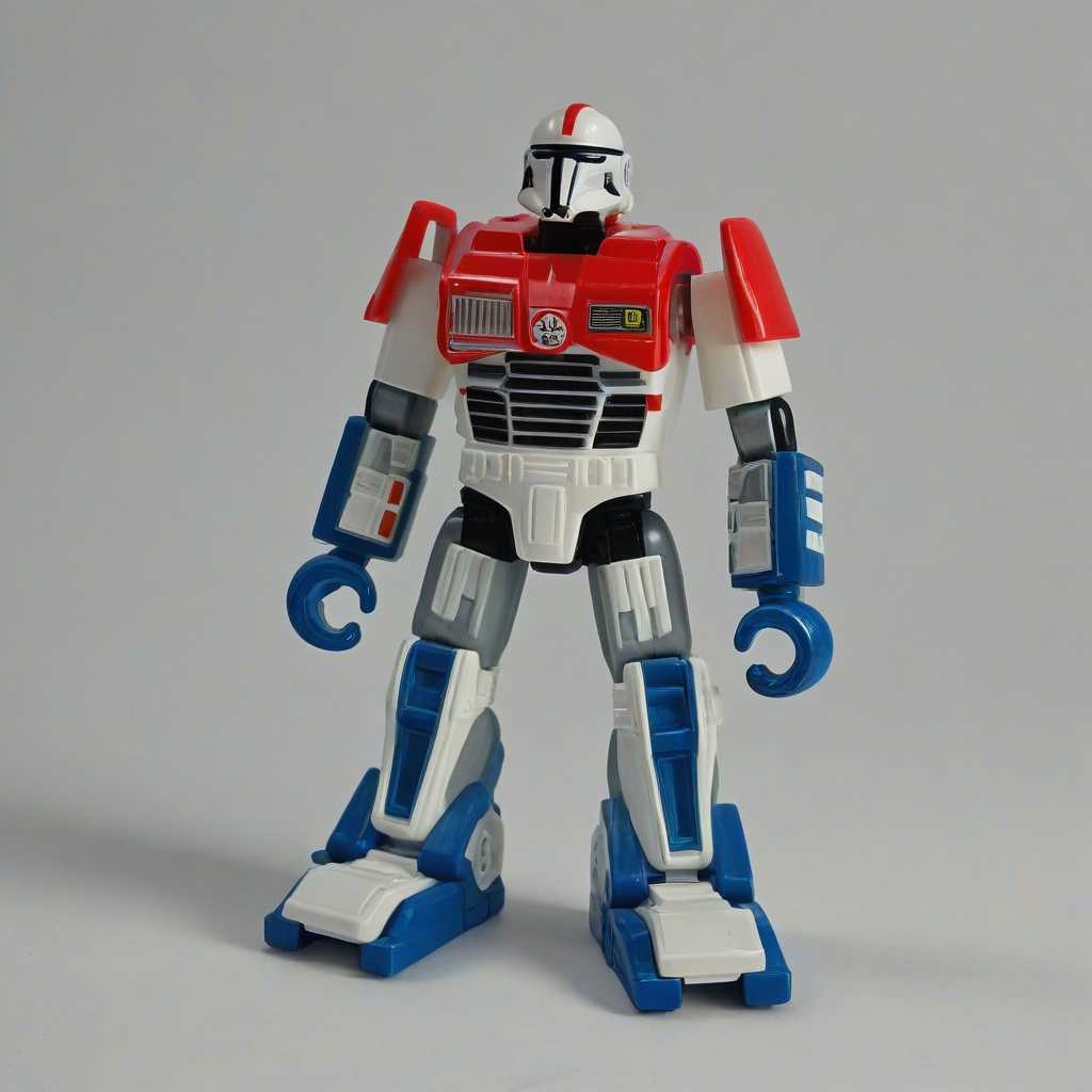 1980's Plastic toy, on a plain white background, even lighting