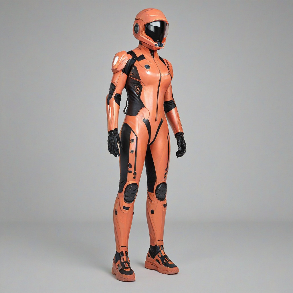 Salmon colored flag, sci-fi theme, full-body view, on a plain white background