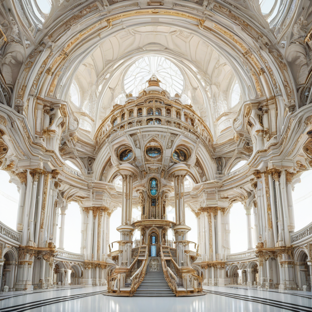 A futuristic, Victorian-style space station with intricate details and ornate architecture, set against a plain white background, with a wide-angle view of the entire station, including its majestic towers and grand domes, in a digital art style with vibrant colors and dynamic lighting, full-body view, with the space station's engines and modules visible