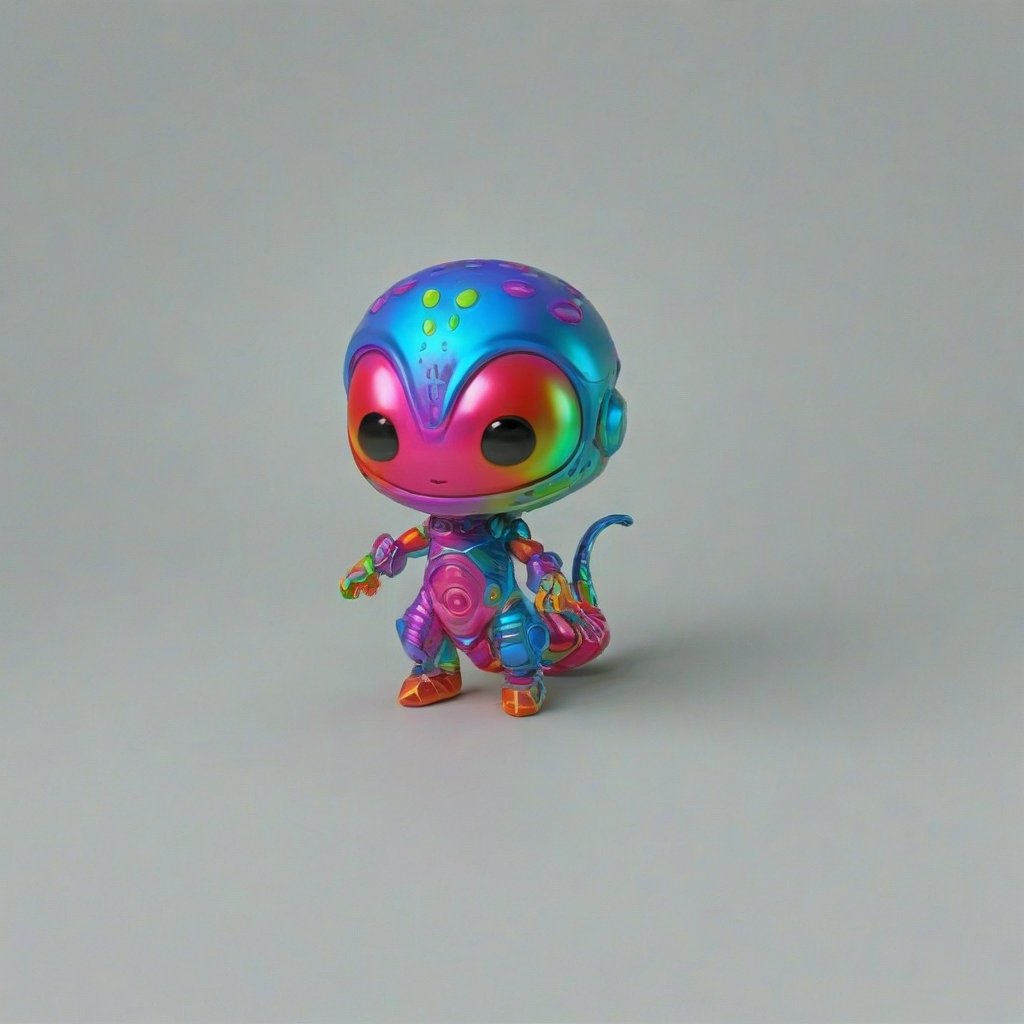 brightly colored alien, 3d chibi video game style, on a plain white background, even lighting