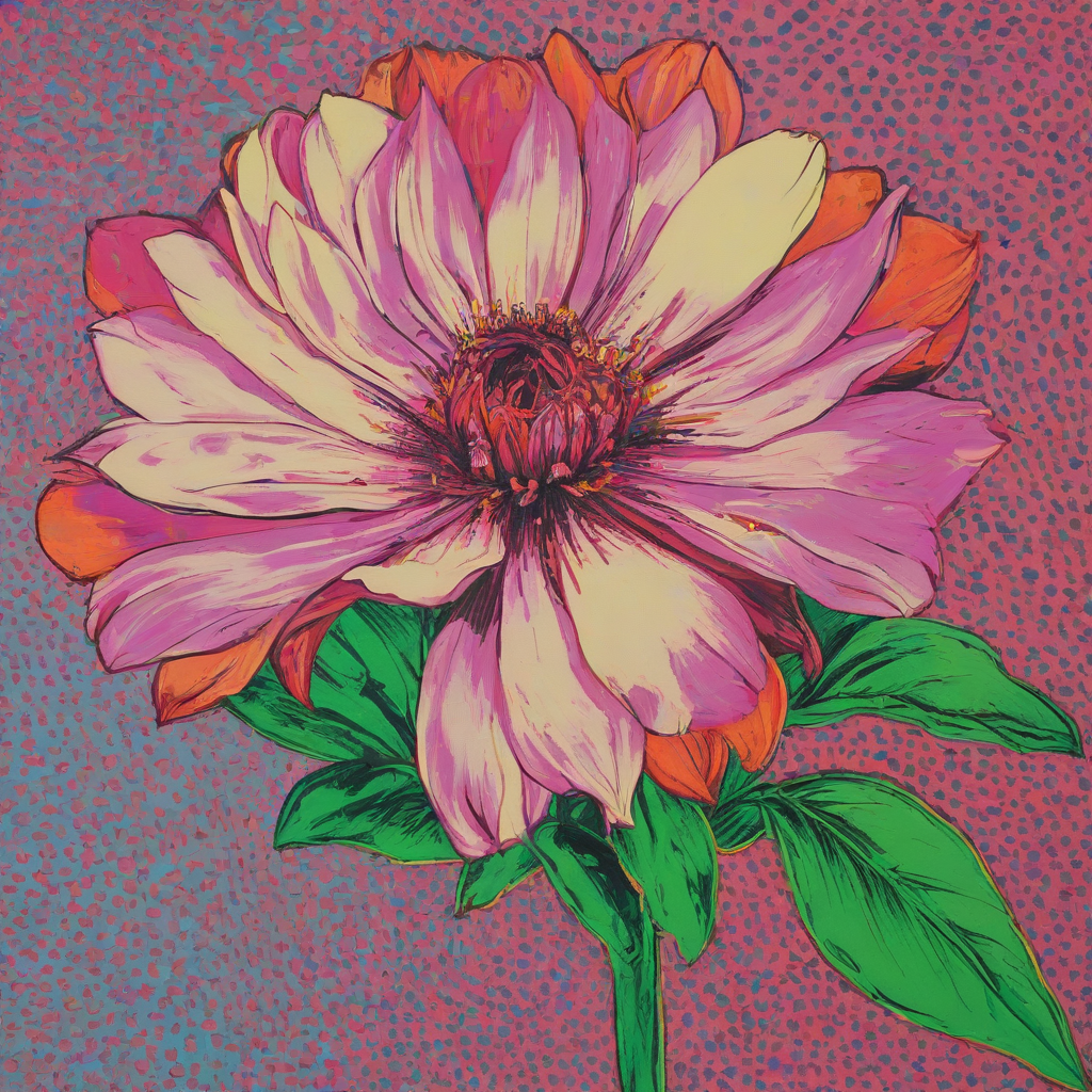 pop art painting of a flower