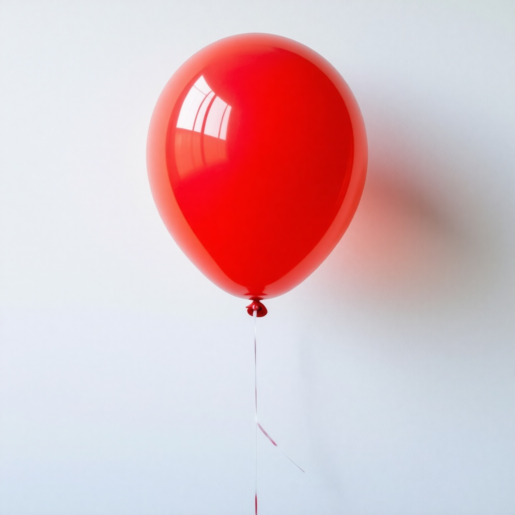 red blown up balloon