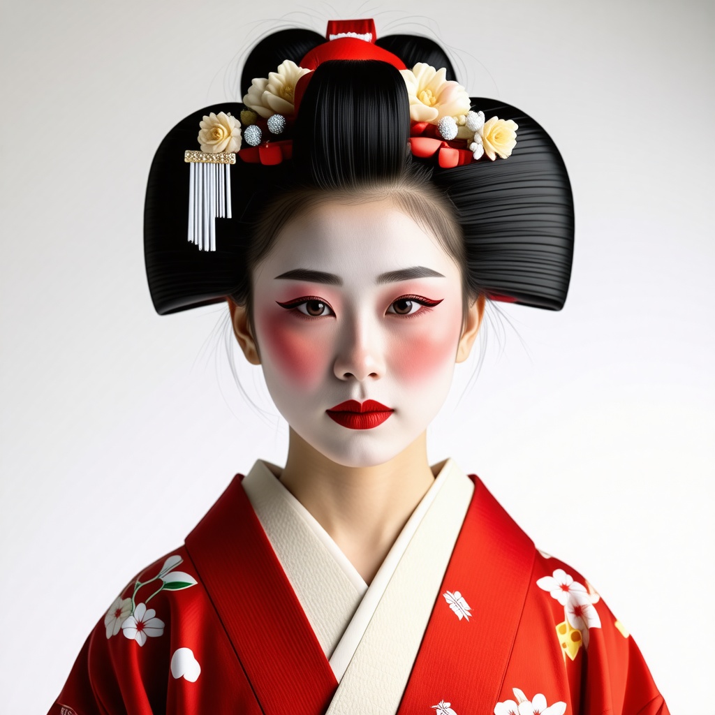 front view of a geisha