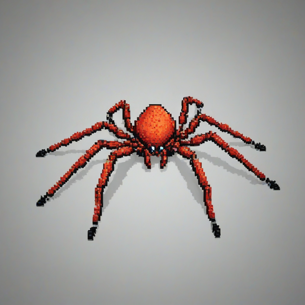 pixel art spider, on a plain white background, even lighting 
