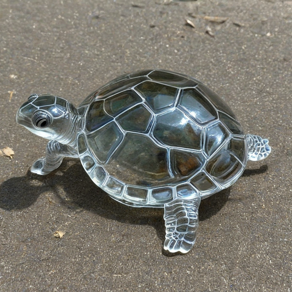 A clear glass turtle