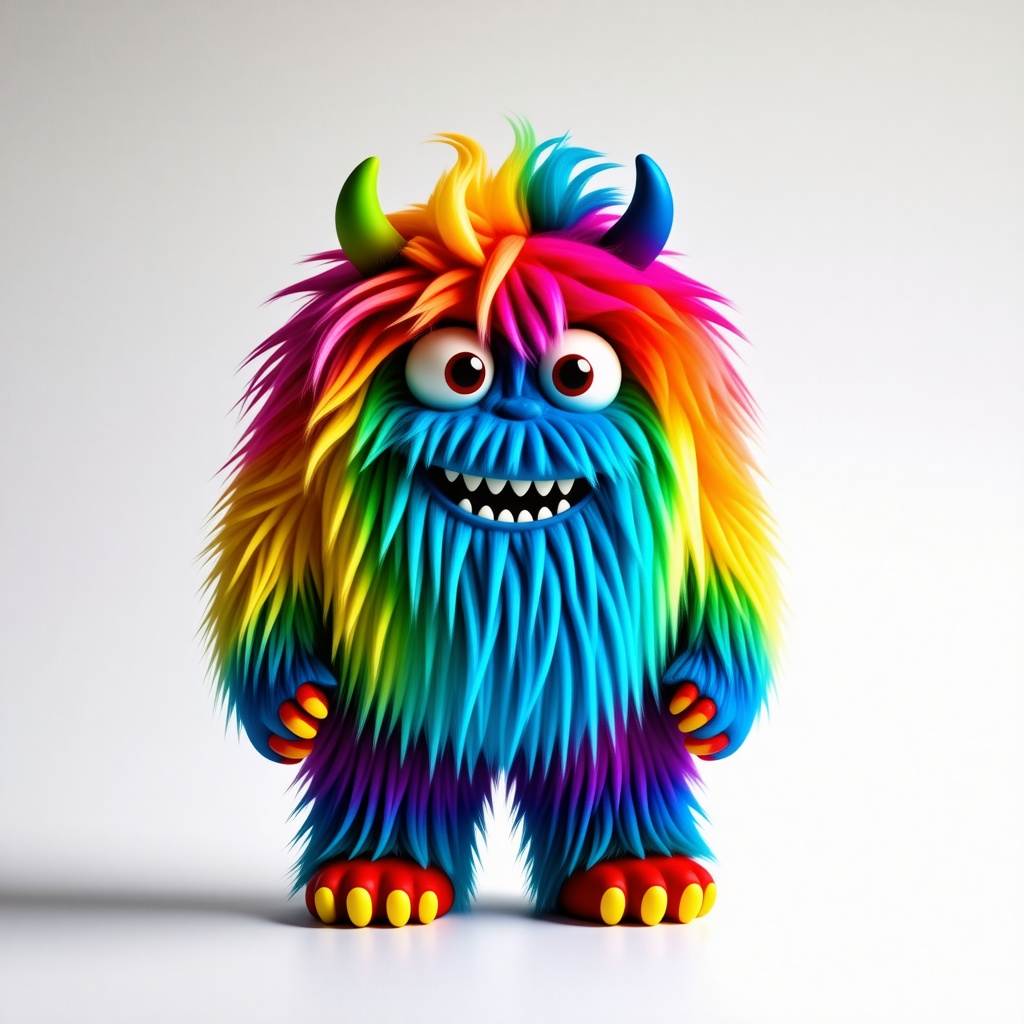 rainbow monster with fur