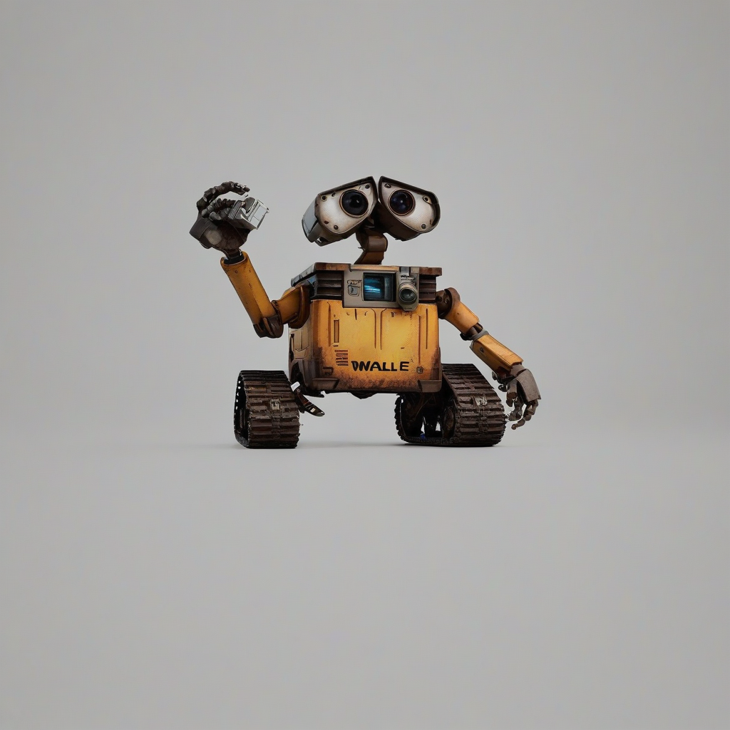 Wall-e, on a plain white background, even lighting 