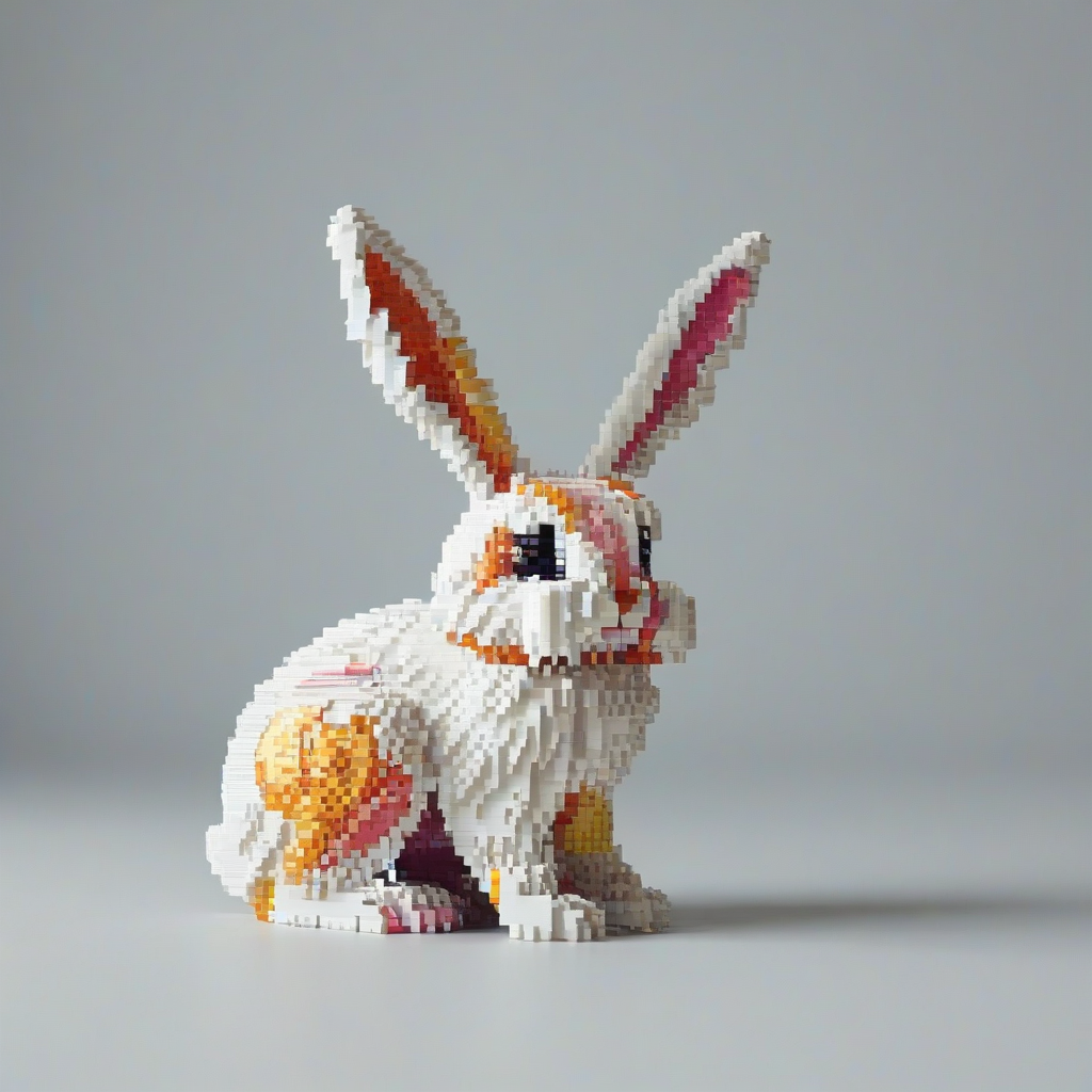 pixel art Easter Bunny, on a plain white background, even lighting