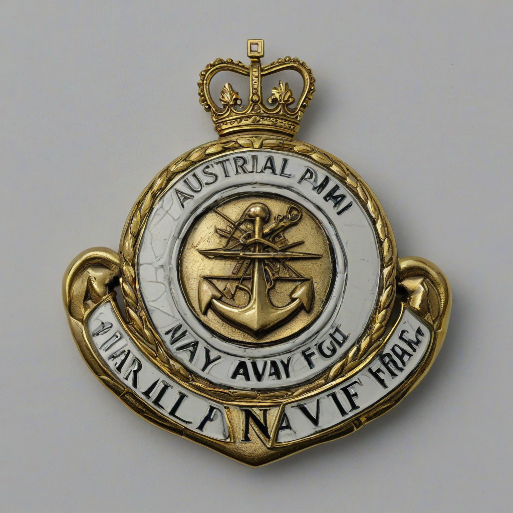 Australian navy Principal warfare office badge, on a plain white background, even lighting