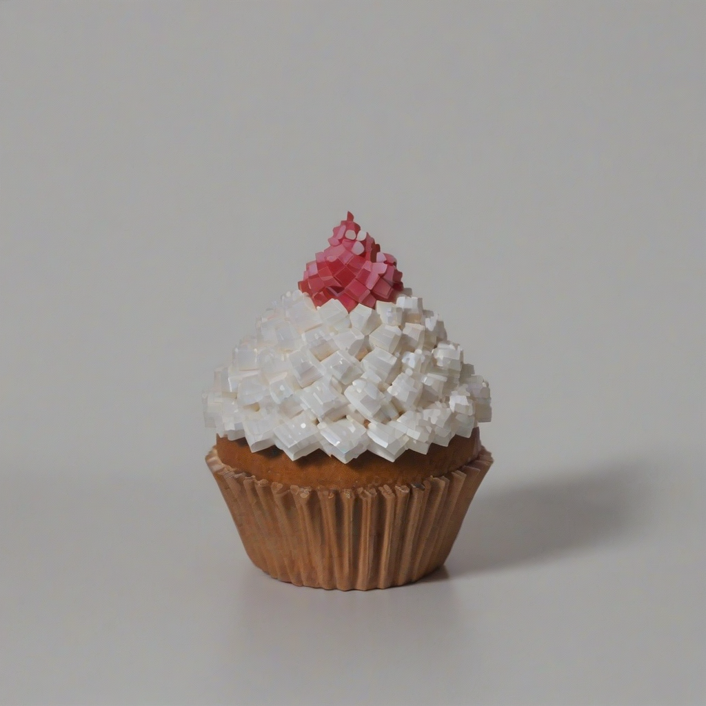 pixel art of cupcake, on a plain white background, even lighting 