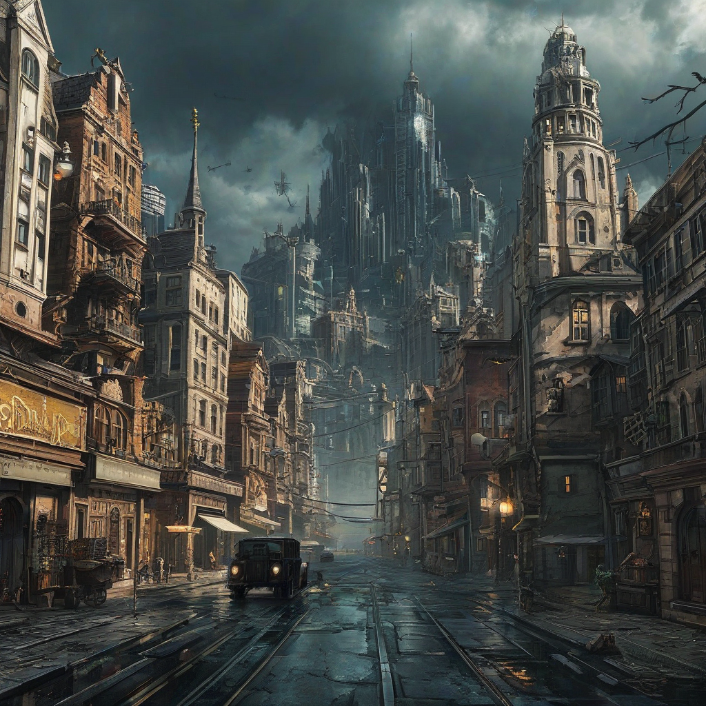 stormpunk cityscape