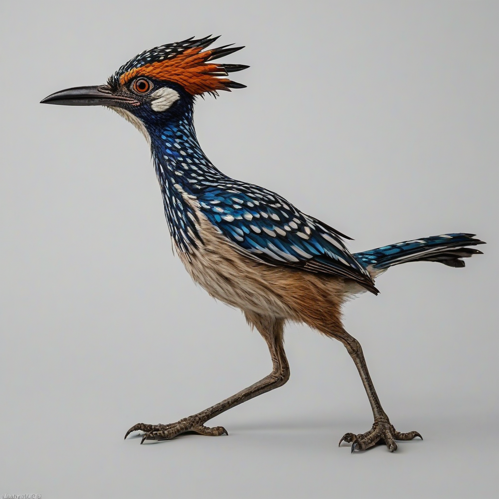 cartoon roadrunner, on a plain white background, even lighting