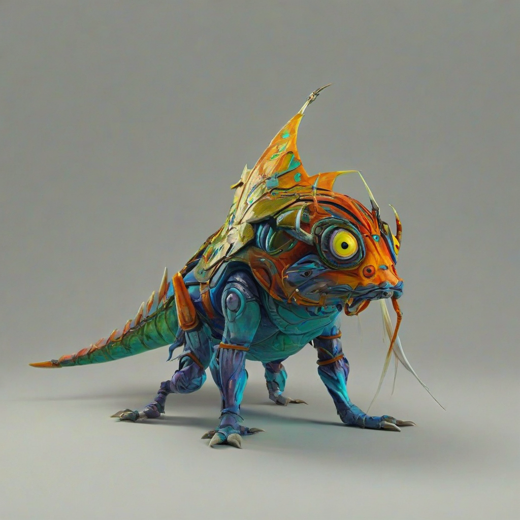 cel-shaded, bold lines, Zelda type creature, vivid colors,, on a plain white background, even lighting