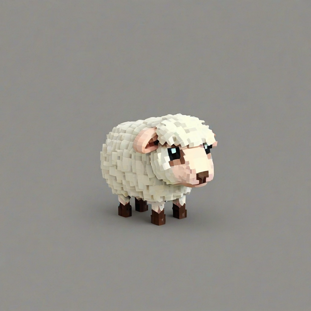 chibi pixel art style sheep, on a plain white background, even lighting
