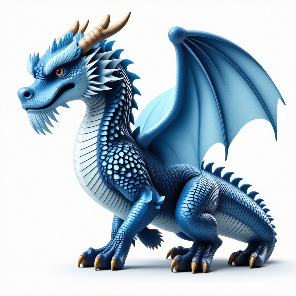 Light blue dragon with fur and wings