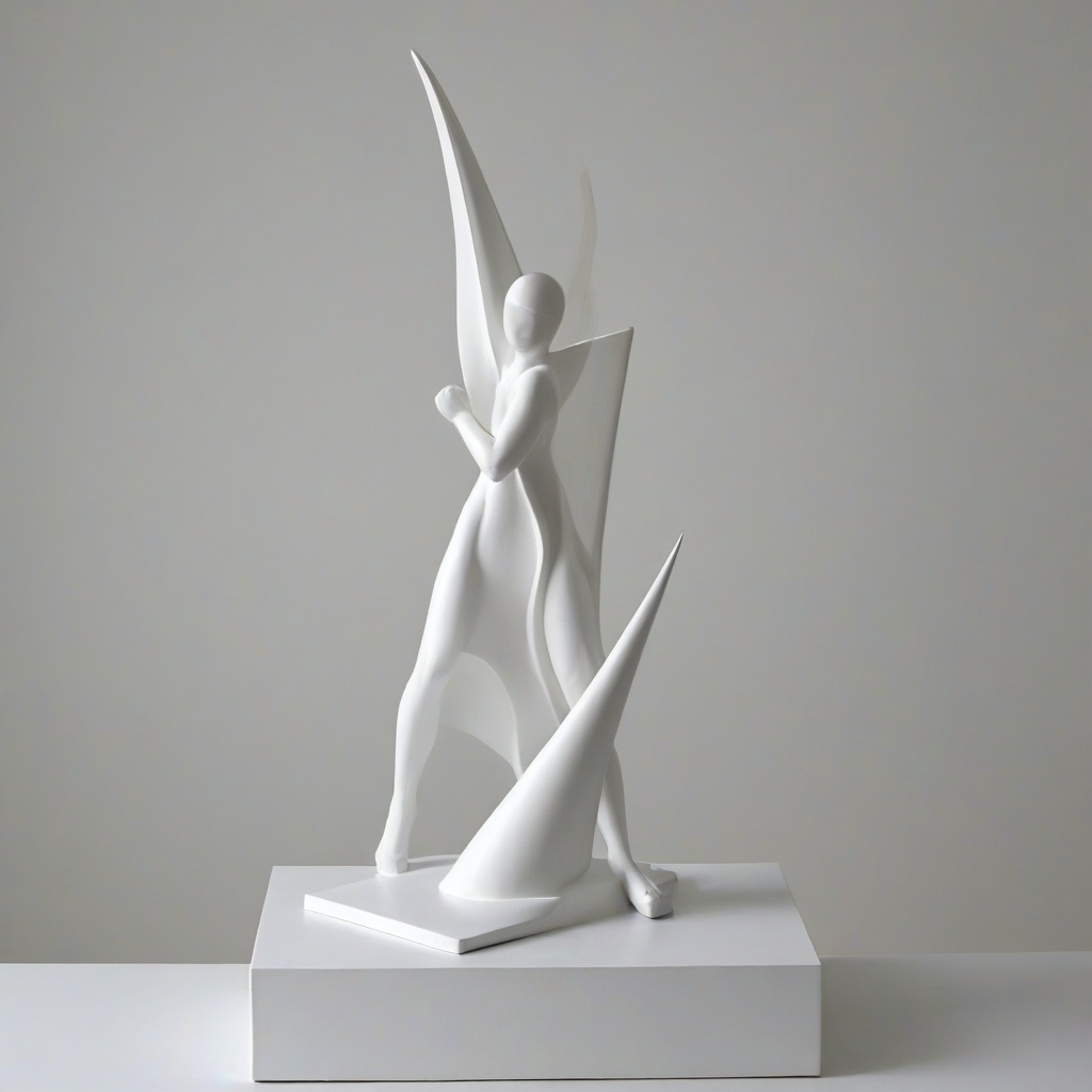 Postmodern sculpture, on a plain white background, even lighting 