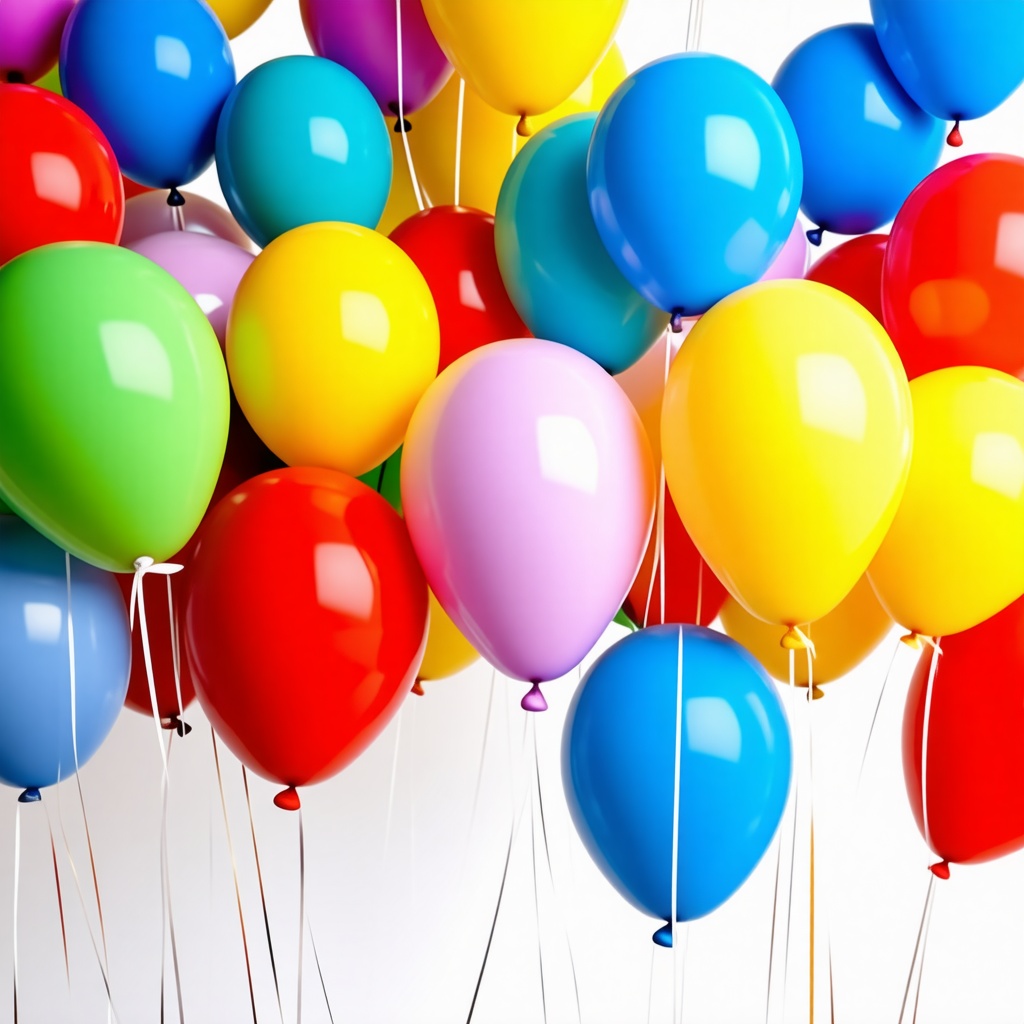 group of colorful birthday balloons