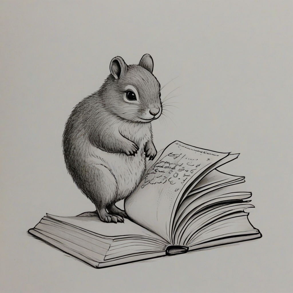 hand-drawn cartoon, cute storybook animal, on a plain white background, even lighting