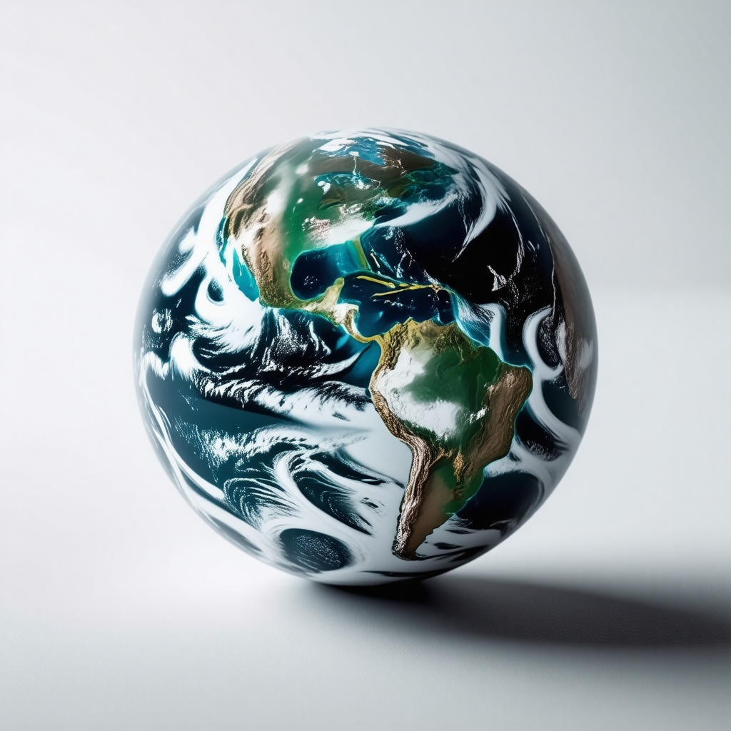 A globe with inverted colors